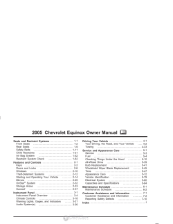 2005 Chevrolet Equinox Owner Manual - Dealer E