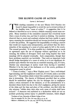 The Elusive Cause of Action - Chicago Unbound