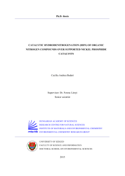Ph.D. thesis CATALYTIC HYDRODENITROGENATION (HDN)