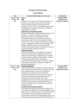 Key Stage 4 Curriculum Outlines Year 10 IGCSE PE Term