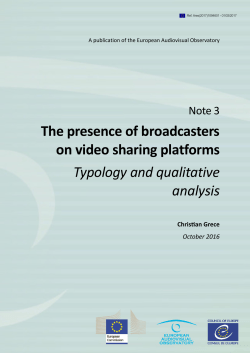 The presence of broadcasters on video sharing platforms Typology