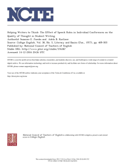 Helping Writers to Think: The Effect of Speech Roles in Individual