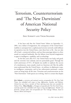 Terrorism, Counterterrorism and `The New Darwinism` of American