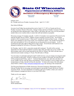 Tornado and Severe Weather Awareness Week &ndash; April 13