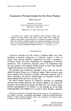 Condorcet`s Principle Implies the No Show Paradox - IME-USP
