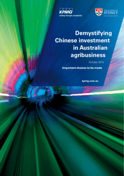 Demystifying Chinese investment in Australian agribusiness