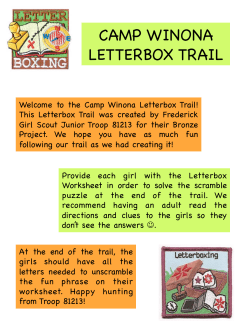 CAMP WINONA LETTERBOX TRAIL