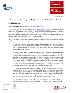 A Remarkable, Plain Language Judgment from the Ontario