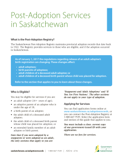 Post-Adoption Services in Saskatchewan