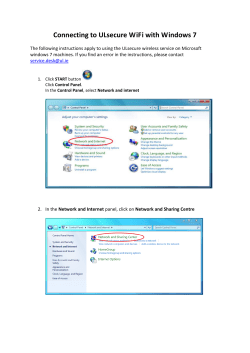 Connecting to ULsecure WiFi with Windows 7