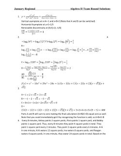 January Regional Algebra II Team Round Solutions