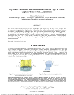 Top lateral refraction and reflection of polarized light in lenses