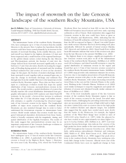 The impact of snowmelt on the late Cenozoic landscape of the