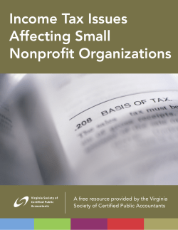 Income Tax Issues Affecting Small Nonprofit Organizations