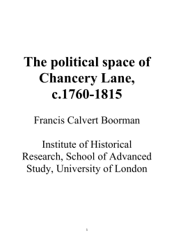 The political space of Chancery Lane, c.1760-1815 - SAS
