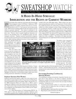 Sweatshop Watch Newsletter