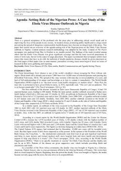 Agenda- Setting Role of the Nigerian Press: A Case