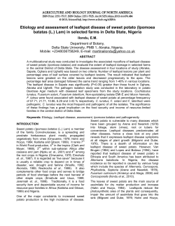 Etiology and assessment of leafspot disease of sweet potato