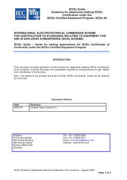 Guide for making Applications for IECEx Certificates of Conformity