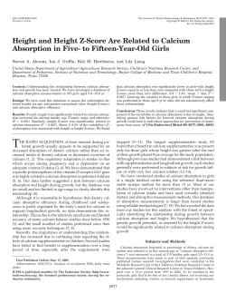 Height and Height Z-Score Are Related to Calcium Absorption in