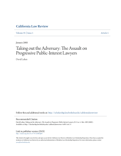 The Assault on Progressive Public-Interest Lawyers