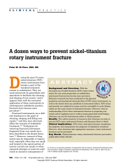 A dozen ways to prevent nickel-titanium rotary instrument