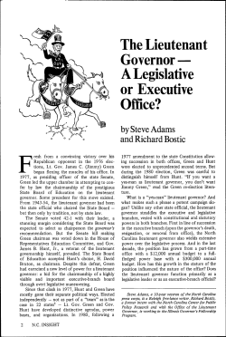 The Lieutenant or Execunve Office? - N.C. Center for Public Policy