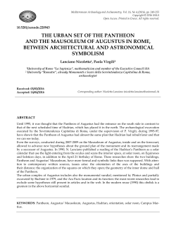 THE URBAN SET OF THE PANTHEON AND THE MAUSOLEUM OF