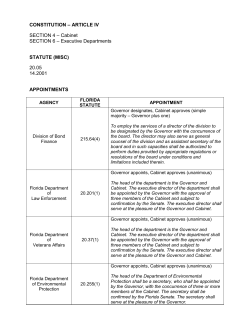 Cabinet SECTION 6 &ndash; Executive Departments