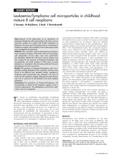 Leukaemia/lymphoma cell microparticles in childhood mature B cell