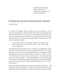constructing meaning in sociolinguistic variation