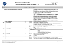 Business Document Specification Original and replacement