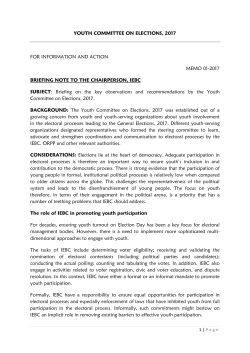 Memorandum To The Independent Electoral and
