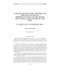 a social-democratic critique of pro bono publico representation of
