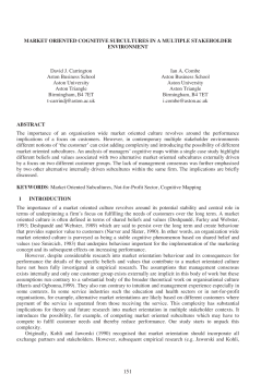 Market oriented cognitive subcultures