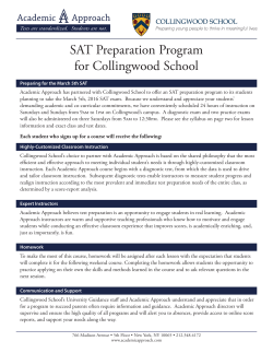SAT Preparation Program for Collingwood School