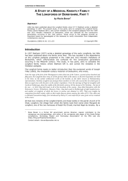 Longfords of Derbyshire - Foundation for Medieval Genealogy