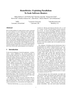 RouteBricks: Exploiting Parallelism To Scale Software