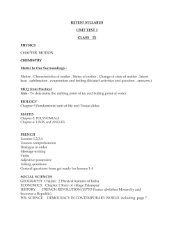RETEST SYLLABUS UNIT TEST 1 CLASS IX
