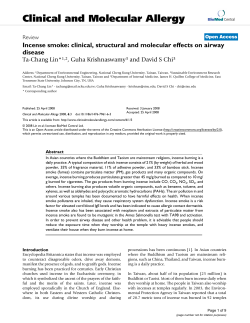 Incense smoke: clinical, structural and molecular effects on airway