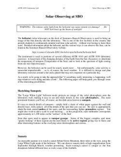Solar Observing at SBO