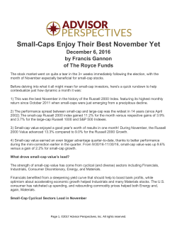Small-Caps Enjoy Their Best November Yet