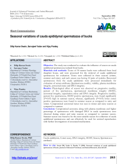 Seasonal variations of cauda epididymal spermatozoa