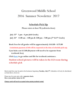 Greenwood Middle School 2016 Summer Newsletter 2017