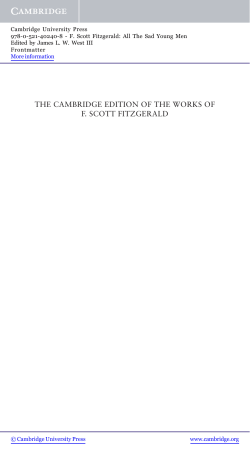 the cambridge edition of the works of f. scott fitzgerald