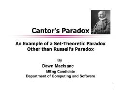 Cantor`s Paradox