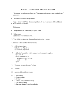 Examination #1 Answers