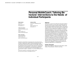 Personal MobileCoach: Tailoring Behavioral