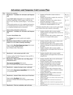Adventure and Suspense Unit Lesson Plans