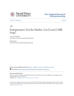 Entrepreneurs Test the Market: Got (Goat`s) Milk Soap?
